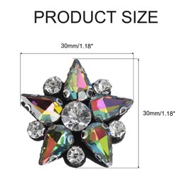 sourcing map Handmade Star Beaded Patches, 6Pcs Glass Crystal Rhinestone Appliques Star Patches Appliques for Clothing DIY Sewing Accessories, AB Color