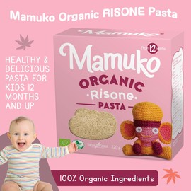 Mamuko RISONE Organic Pasta for 12+ Months Toddlers - Durum Wheat Pasta Free from Dairy, Artificial Sweeteners & Added Sugar - Non-GMO Pasta for Quick & Easy Meals for Kids -12 Servings - 320g/11.3oz.