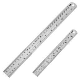ZZTX Heavy Duty Stainless Steel Ruler Set 12 Inch (30 CM) + 6 Inch (15 CM) Metal Rulers Kit - Perfect Straight Edge for Easy Measurements