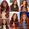 Evaxilc #33 Reddish Brown Human Hair Wig Glueless Body Wave