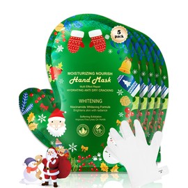 Hand Mask Set-5 Pairs Niacinamide Moisturizing Hand Mask, Nourish Gloves for Dry Cracked Hand, Repairing Hydrating Gloves for All Skin, Home Spa Treatment, Christmas Stocking Hand Care Bulk Gift Kit