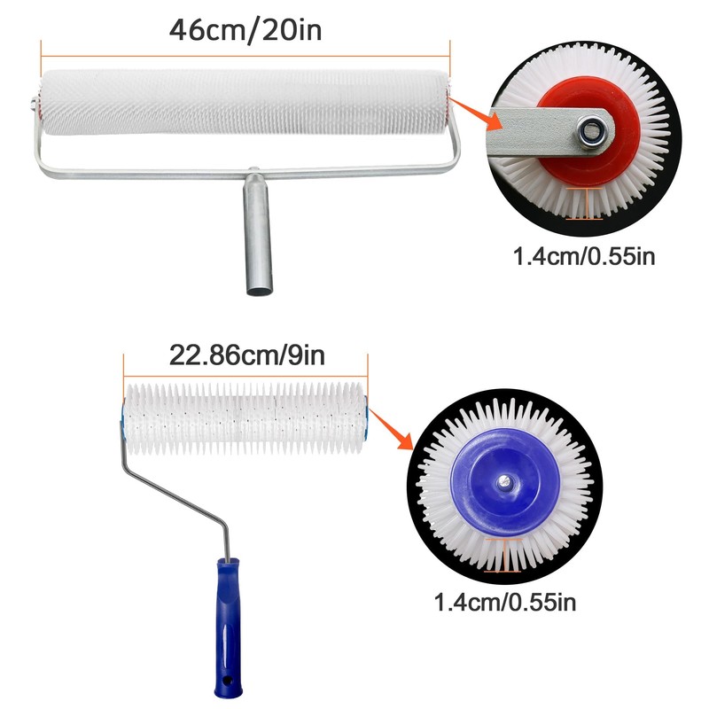 BERXOL Self Leveling Cement Tool kit, Spiked Roller with Extension