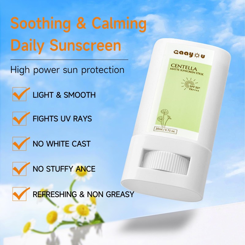 Sunscreen Stick SPF PA50++++ Centella Sunscreen Korean Sunscreen Stick Soothing