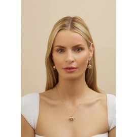 Barzel 18K Gold Plated Filigree Cutout Drop Elephant Earrings and Necklace Jewelry Set (Yellow Gold)