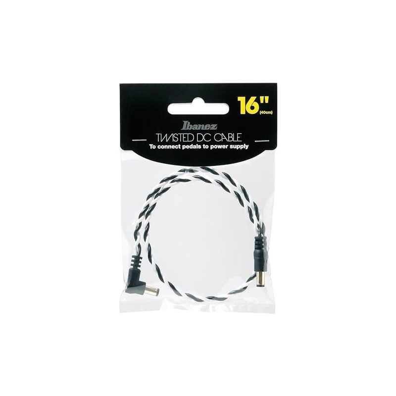 Ibanez DCT16-BWH Twisted Pair Construction DC Cable White & Black