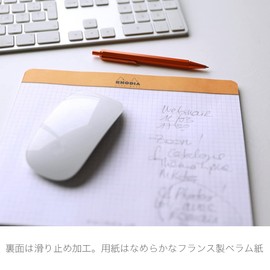 RHODIA(ロディア) メモ帳型マウスパッド クリックブロック マウスパッド メモ用紙30枚入(5mm方眼・19×23cm) PEFC認証取得 RHODIA cf19410 ホワイトペーパー 7 ½ x 9