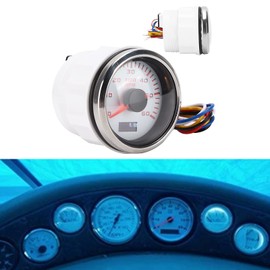 Fydun Car Tachometer 52 mm 6K Pointer Speedometer IP67 Waterproof Tachometer for 1-8 Cylinder Motorcycle Petrol Car Boat