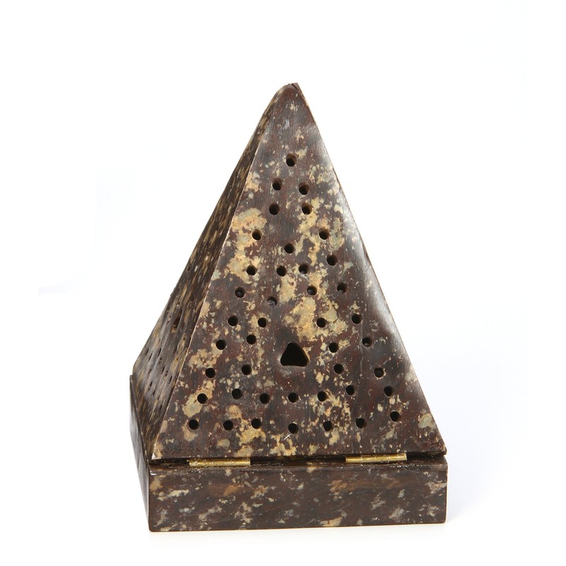Hosley's 5" High Large Soapstone Triangle Pyramid, Incense Cone Holder.