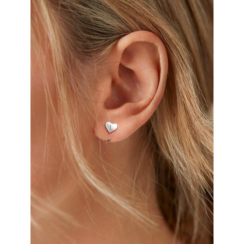 925 Sterling Silver Huggie Half Hoop Earrings for Women, Tiny