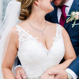 EVER FAITH Wedding Jewelry Set for Bride Bridesmaid, Austrian Crystal Cluster Flower Leaf Party Necklace Earrings Sets Clear Silver-Tone