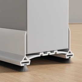 JINMEE Door Seal Draught Excluder for Doors 96 cm Door Floor Seal for Cold Protection with Double-Sided Felt Strips Can Be Cut to Size White