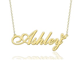 GR859C Ashley Name Necklace Gold Plated Stainless Steel Pendant Necklace for Women Customized Nameplte Jewelry Gift for Christmas