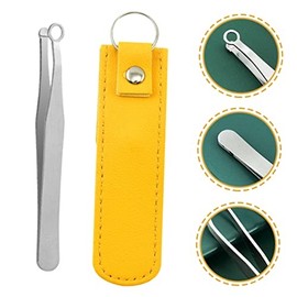 SAFIGLE Stainless Steel Round Nose Hair Trimmer for Men 1 Set of Nose Hair Grooming Tweezers Ergonomic Handle