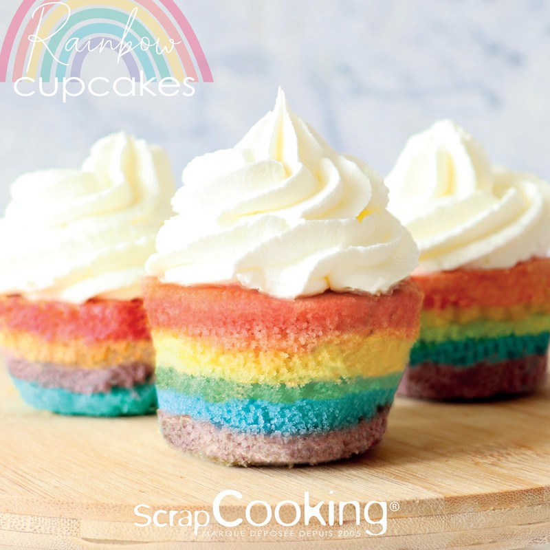 ScrapCooking - Kit Cupcakes Rainbow - con Lievito Colorante, 40