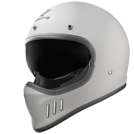 Bogotto FF980 Caferacer Cross Helmet (Grey Matt, S)