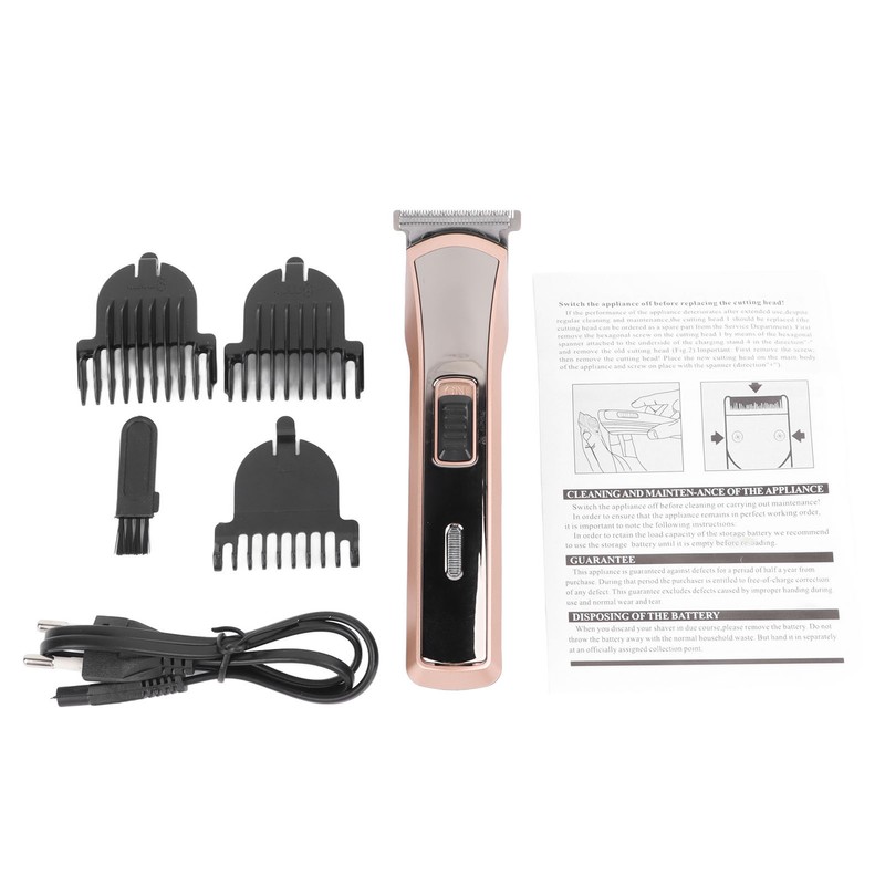Electric Hair Clipper USB Rechargeable Hair Grooming Trimmer with 3