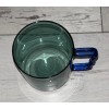 Room Essentials Glass Mug - Green with Blue Handle -