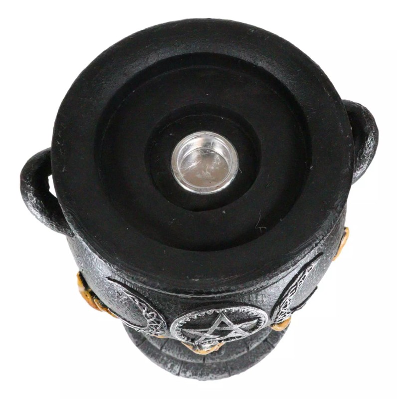 Wicca Triple Moon Witch Cauldron With Snake And Sacred Geometry