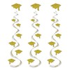 Beistle Printed Grad Cap Whirls-Gold