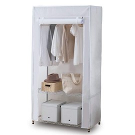 Iris Ohyama MR-91CV Wardrobe Cover for Color Metal Racks, White, Width 35.8 x Depth 18.1 x Height 68.5 inches (91 x 46 x 174.5 cm), Rack Metal Rack Parts, Steel Rack, Compatible Pole Diameter: 1.0