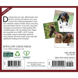 Dachshunds 2026 5.4" x 6.2" Box Calendar
