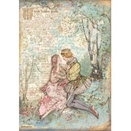 NM01 Stamperia Rice Paper Sheet A4-Lovers, Sleeping Beauty