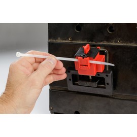 Brady Taglock Circuit Breaker Lockout Device - 480/600 Volt Clamp-On Oversized Breaker Lockout Device, No Lock Needed - Red - 148692