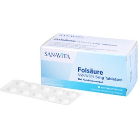 FOLSÄURE Sanavita 5 mg Tablets Pack of 100