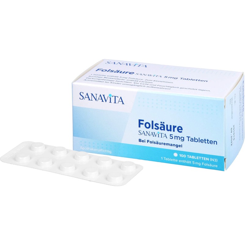 FOLSÄURE Sanavita 5 mg Tablets Pack of 100