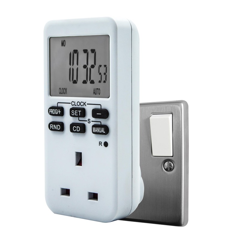 Uni-Com Easy Read Electronic Plug-in Timer, Large LCD Display, Energy