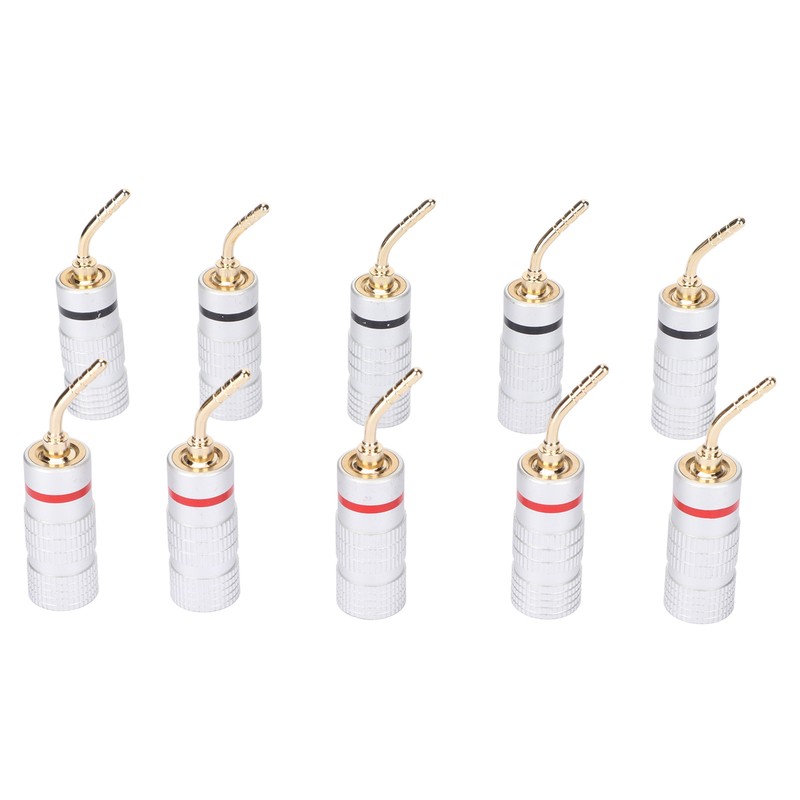 10pcs Banana Plug Needle Type Professional 24K Gold Plated Speaker