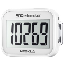 NESKLA 3D Pedometer for Walking, Simple Step Counter with Large Digital Display, Step Tracker with Removable Clip Lanyard, Accurately Track Steps for Men Women Kids Adults Seniors