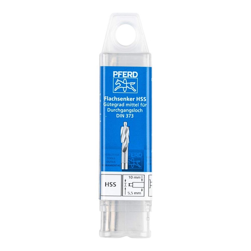 PFERD HSS Countersink with Guide Pins, Diameter 10.0 mm, Shaft