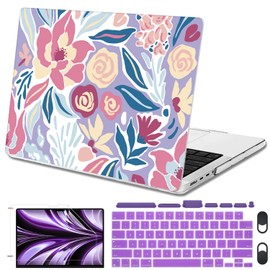 Seanai Compatible with MacBook Pro 14 inch Case 2025 2024-2021 M5 M4 M3 M2 M1 A3434 A3112 A3185 A3401 A2918 A2992 A2779 A2442 Pro Max Chip, Plastic Hard Shell&Keyboard Cover&Screen Film, Lavender Dew