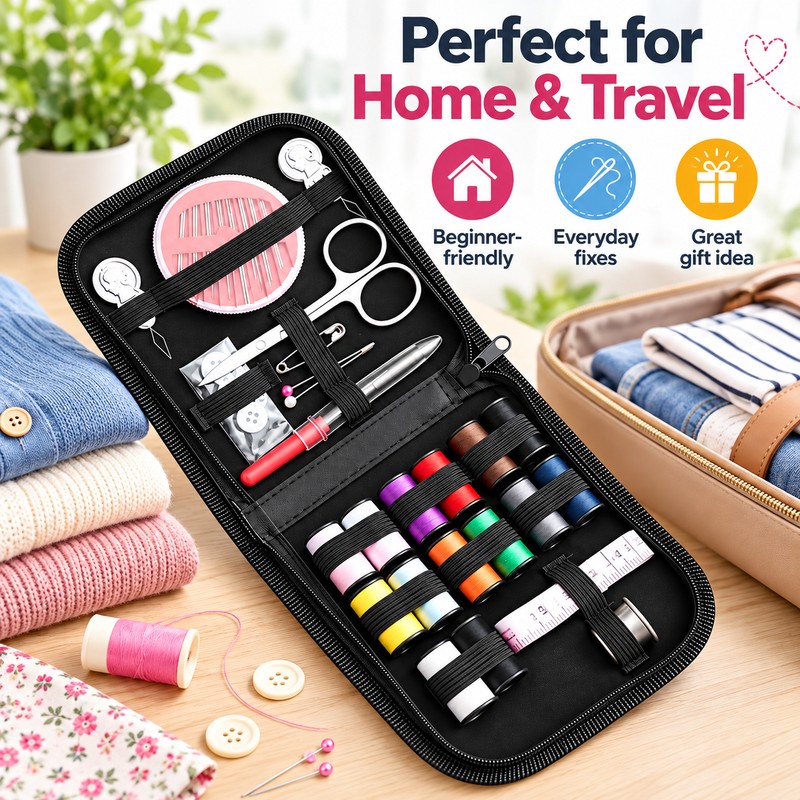 Portable Sewing Kit for Clothing Repairs – All-in-One Thread and