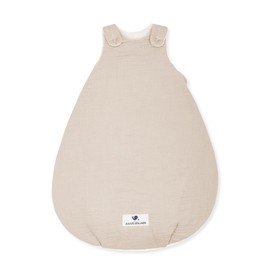Julius Zöllner Baby Sleeping Bag Muslin, Warm Filling 2.5 Tog, Washable at 40°C, Made in Germany, Oeko Tex Standard 100, Sand, Size 68/74