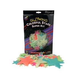 Great Explorations: Colorful Stars Super Kit, Glow In The Dark Ceiling Stars. 150 Pieces in an assortment of sizes and colors