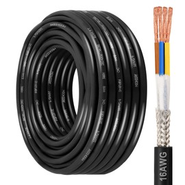 MOOKEERF 16 Gauge 4 Conductor Shielded Wire 50FT,16AWG 16/4 Shielded Cable Stranded Pure Copper CNC Wire for CNC Router Machine,CNC VFD Spindle,3D Printer,Stepper Motor,Transformer,etc