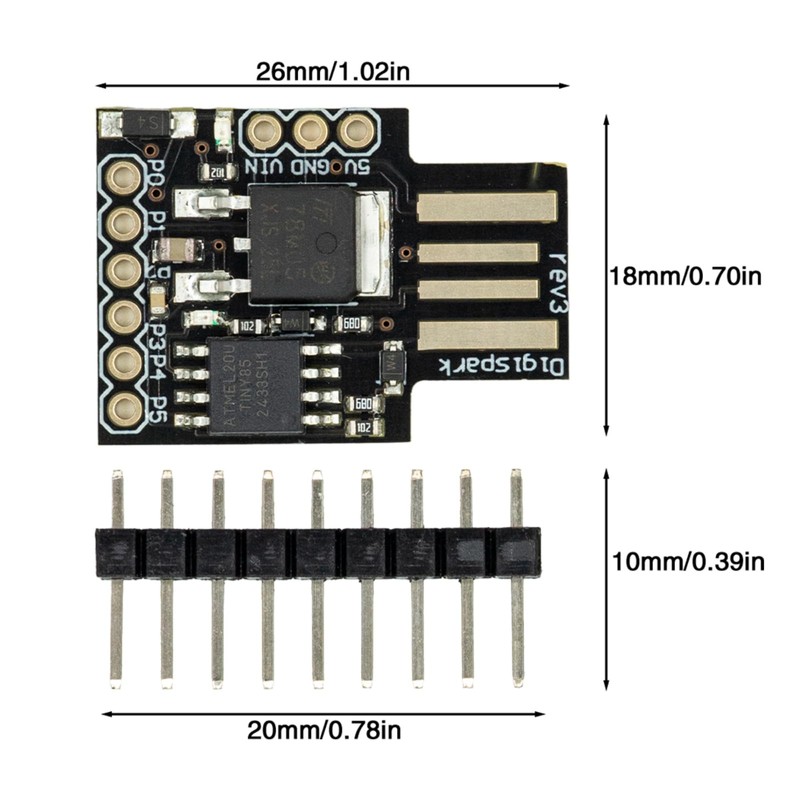 5PCS Digispark Kickstarter ATTINY85 Micro USB Development Board programmable Universal