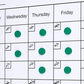 Scribble Colourful Round Refrigerator Magnets, 30mm Office Magnets (24 Pack), Perfect for Whiteboards, Lockers & Fridges (Green)