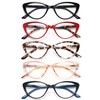 EYEURL 5-Pack Cat Eye Reading Glasses for Women- Men Blue