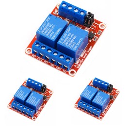 GERUI Pack of 3 2 Channel Relay Module 12 V/24 V 2 Channel Relay Module Relay Switch with OPTO Insulation High Low Level Trigger Relay Module Optocoupler Support High and Low Trigger (24 V)