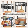 Broom Holder with Cleaning Supplies Organizer, Broom Closet Storage Cabinet