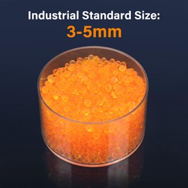 LotFancy 2.3 LBS Orange Indicating Silica Gel Beads Desiccants (Industry Standard 3-5 mm), Reusable Silica Beads for 3D Printer Filament AMS (Orange to Green)