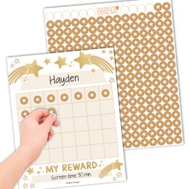 25 Gold Stars Sticker Chart for Kids Behavior Chart for Kids at Home - Sticker Charts for Kids incentives, Sticker Reward Chart for Kids, Star Chart for Kids Behavior, Incentive Chart for Classroom