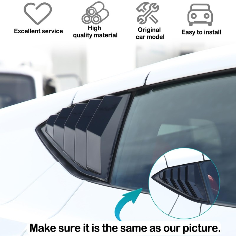 Hudiriy Rear Side Window Louvers Air Ven Decorative Compatible with