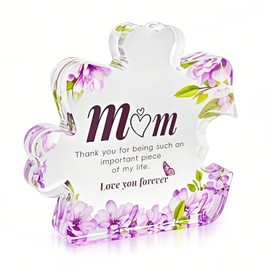 Tasttin Exquisite Acrylic Puzzle Gift for Mom - Express Love and Gratitude to Mother, for Mom's 40th/50th/60th Birthday (Purple)
