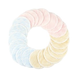 Mikinona 12pcs Bamboo Fiber Makeup Remover Pads Double Layer Reusable Facial Wipes Khaki Sky Blue Pink Gentle Cleansing for All Skin Types for Travel Daily Use