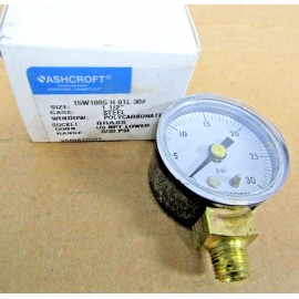 ASHCROFT 2) NEW ASHCROFT 15W1005 H OIL 30# PRESSURE GAUGE 1-1/2" FACE 1/8 NPT LOT OF 2