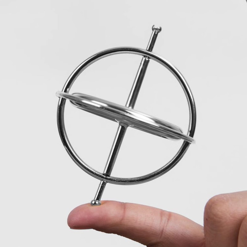 Silver Rotating Gyroscope Compact & Portable Design Ideal for Adult